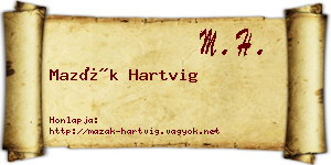 Mazák Hartvig névjegykártya